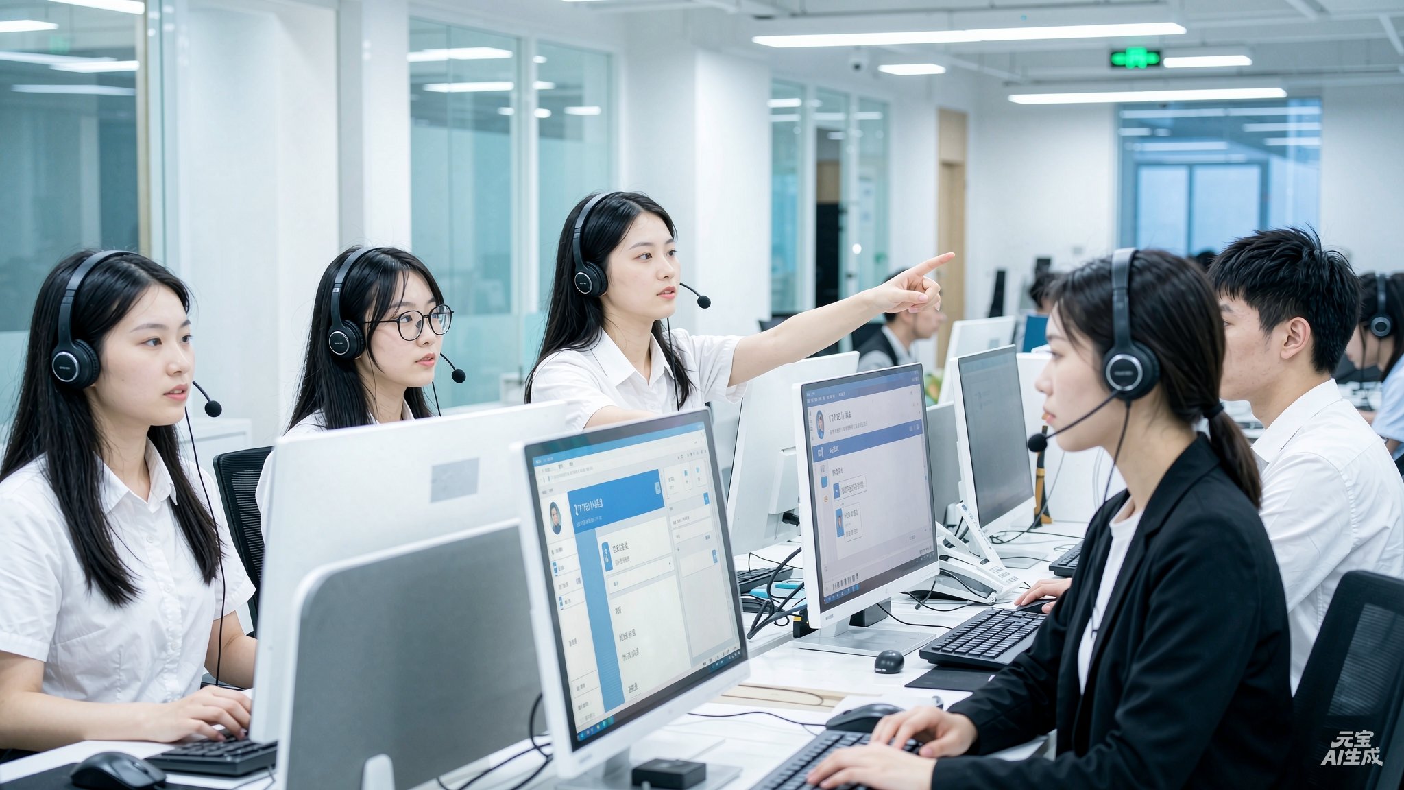 游戏客服团队工作场景